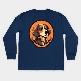 Handsome Spaniel dog Kids Long Sleeve T-Shirt